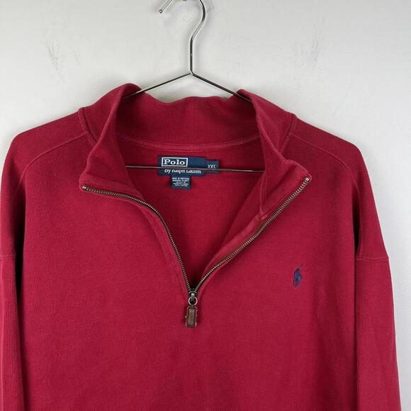 Polo Ralph Lauren 1/4 Zip Pullover - Vintage Red - Picture 3 of 5